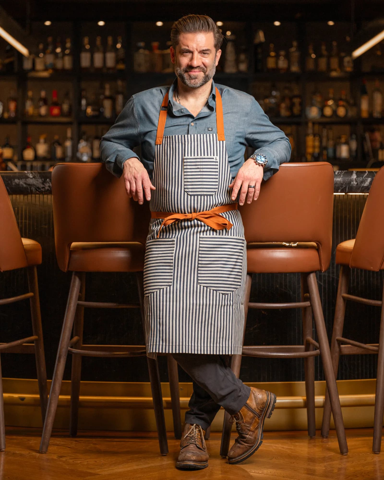 Chef and partner Ryan DePersio at the bar at TillingHouse in Eatontown, New Jersey